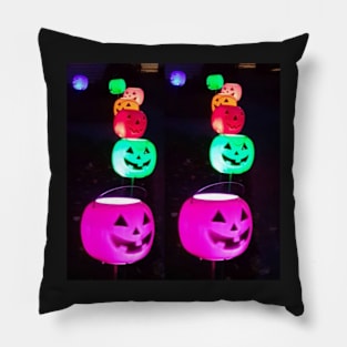 Halloween stickers in neon colors Pillow