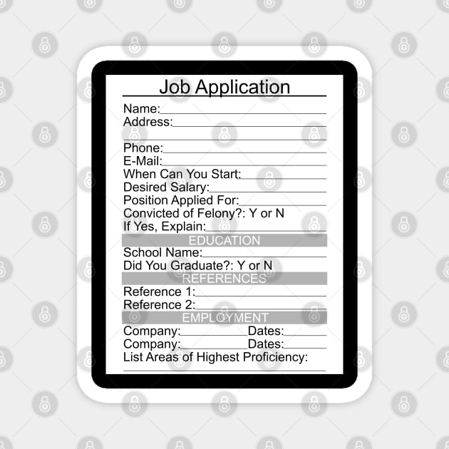 Scary Costume Job Application Magnet by belownormal