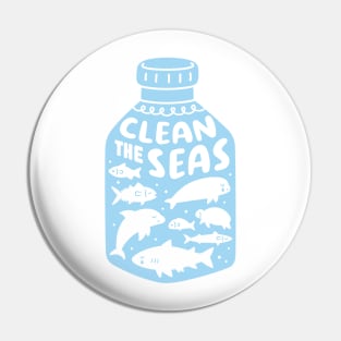 Clean The Seas, Sad Ocean Animals Trapped In A Plastic Bottle Pin