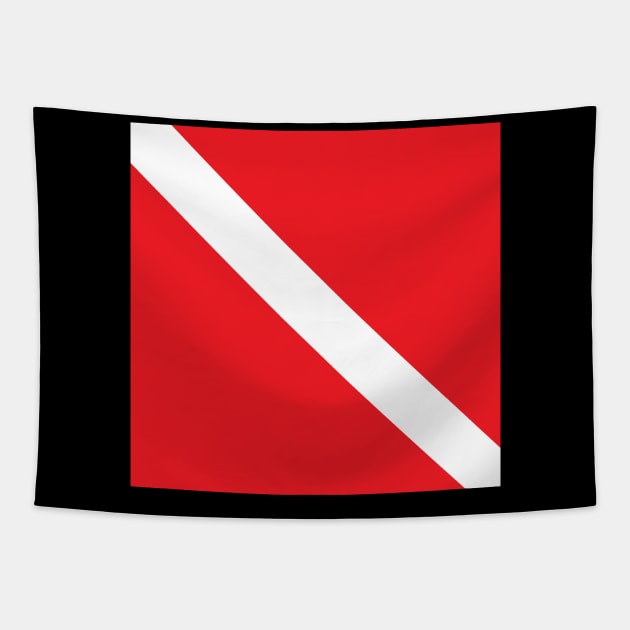 Scuba Diver Flag Tapestry by Historia