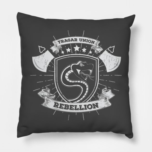 Rebellion Series: Tragar Union Rebellion (Snake with Shield)) Pillow by Jarecrow 