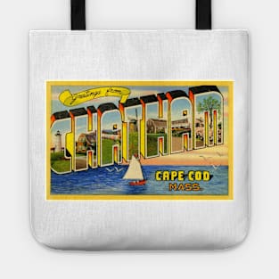 Greetings from Chatham, Cape Cod, Mass. - Vintage Large Letter Postcard Tote