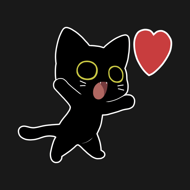 cute cat with heart by ArtisticBox