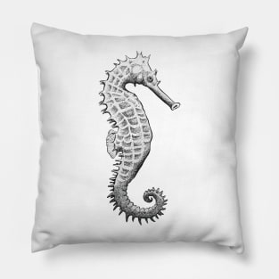 Black and White Seahorse Pillow