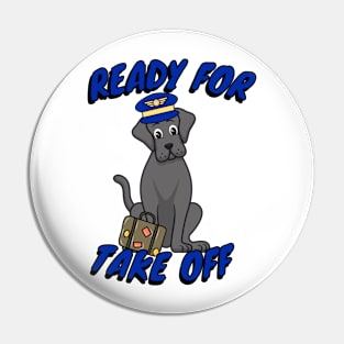 Funny Pilot Big Dog Pin