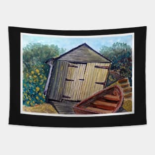 Boat House Tasmania - Watercolour Tapestry