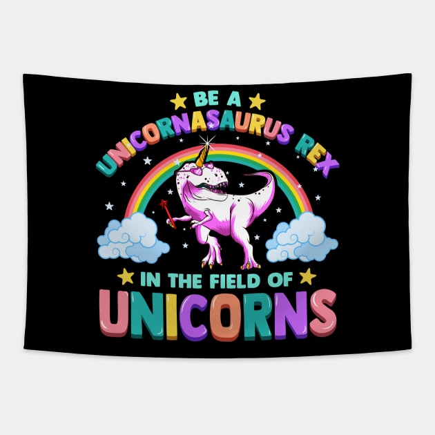 Unicornasaurus Rex Unicorn T-Rex Funny Quotes Humor Sayings Gift Tapestry by E