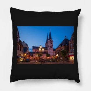 Old town, dusk, Boppard, Middle Rhine, Rhine, evening Pillow