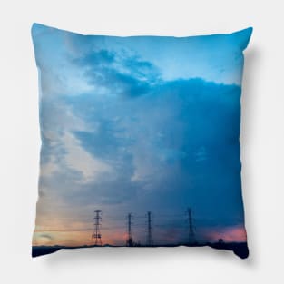 Surreal sky - cerulean Pillow