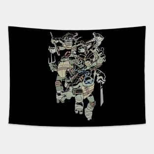 Newsprint Ninja Turtles Tapestry