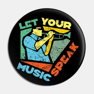 Let Your Music Speak - Modern Art Trumpeter Pin