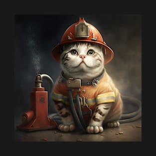 Cat Firefighter T-Shirt