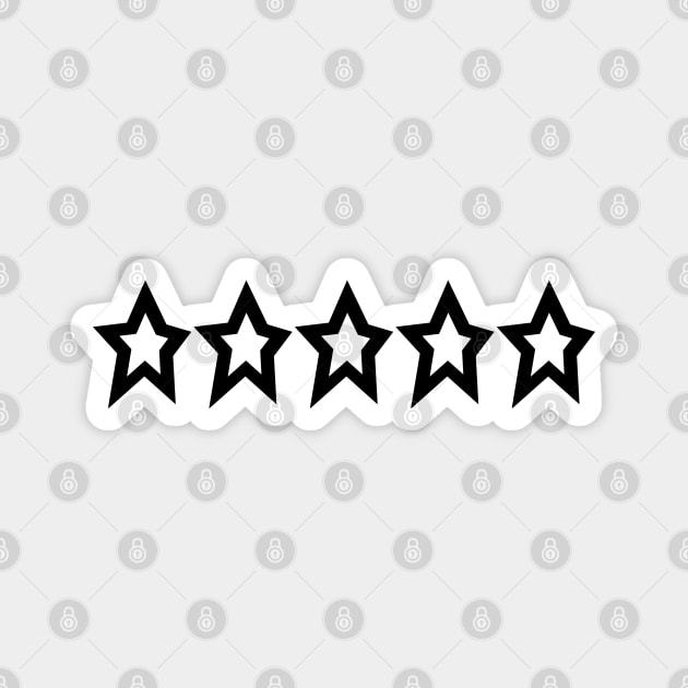 Five Black Thick Line Stars Minimal Graphic Art Magnet by ellenhenryart