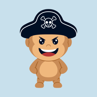 cute monkey pirates hat cartoon T-Shirt