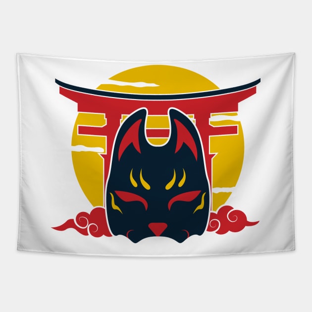 Japanese kitsune mask Tapestry by Starkey Store