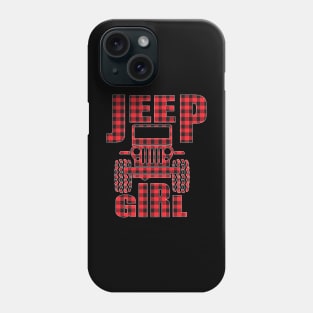 Jeep Girl Jeep Red Plaid Buffalo Jeeps Lover Phone Case