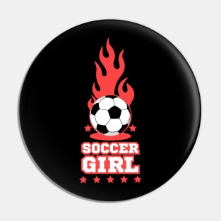 Soccer Girl - Black - Soccer Players Girls Pin