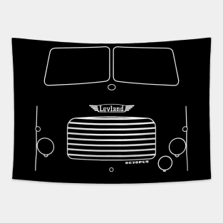 Leyland Octopus classic 1960s lorry white outline graphic Tapestry