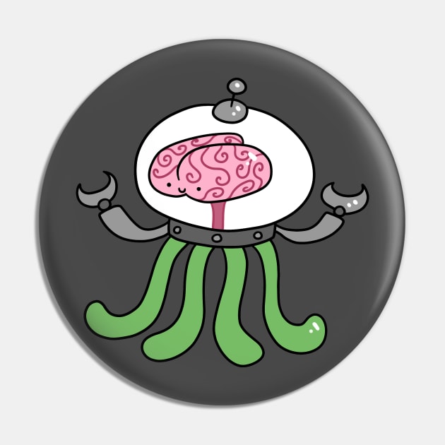 Spooky Brain Alien Pin by saradaboru