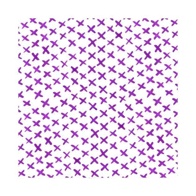 Watercolor x pattern - purple by wackapacka