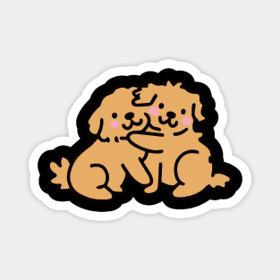 Golden Retrievers Hug Dog Lover Terrier Magnet