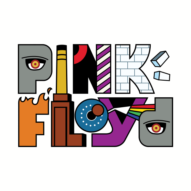 Pink Floyd Albums Logo Full Color by EVANARTT