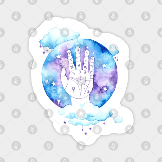 Palmistry Hand Painted in Watercolor Magnet by Katie Thomas Creative