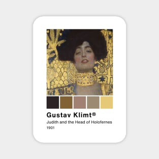 Gustav Klimt - Judith and the Head of Holofernes - Pantone Color swatch, Art Paintings Art history Magnet