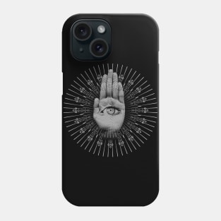 Spiritual 3rd Eye Hamsa Design B/W Phone Case