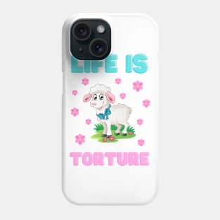 'Life is Torture' retro lamb Phone Case