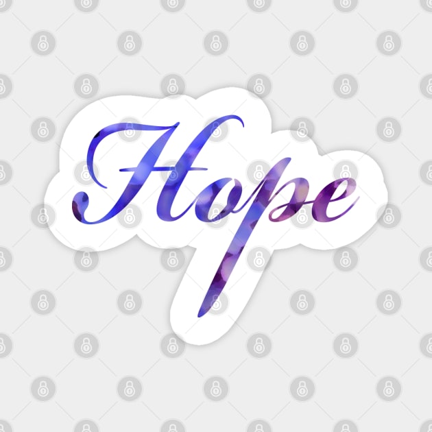 Hope for a better tomorrow in Purple Color Word Art Script Typography Magnet by Star58