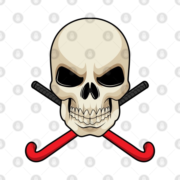 Skull at Hockey with Hockey bat by Markus Schnabel