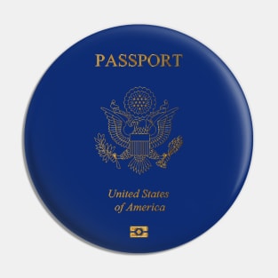 USA Passport - Vintage Style Gold Design Pin