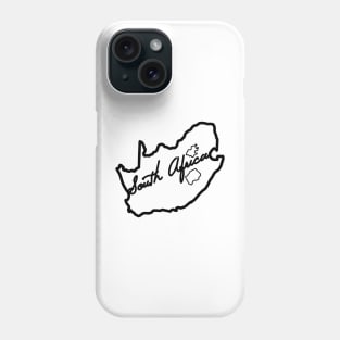 South African Map Line Drawing Phone Case