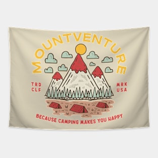 MOUNTVENTURE BECAUSE CAMPING MAKES YOU HAPPY Tapestry