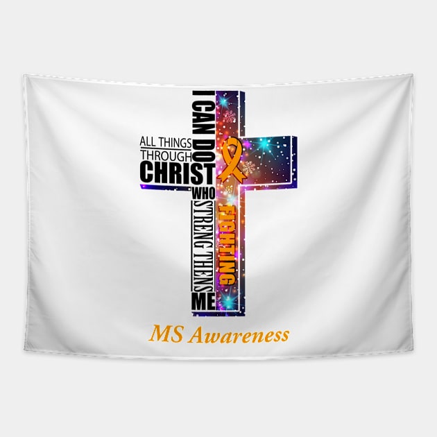 MS Awareness Merry Christmas Support MS Warrior Xmas Gifts Tapestry by ThePassion99