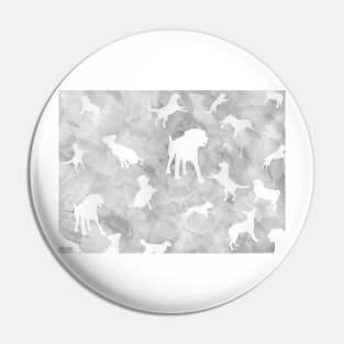 Gray Watercolor Dog Silhouettes Pin