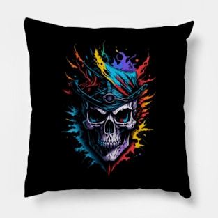 Chroma Fusion - Multicolor Skull Pillow