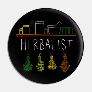 Apothecary Jars and Herbs "Herbalist" Pin