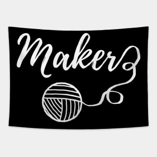 Maker Crafts Typography Print {Dark} Tapestry