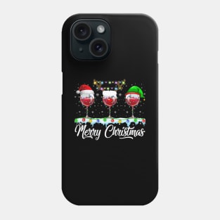 Red Wine Glass Santa Hat Xmas Funny Christmas Phone Case