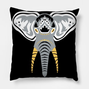 elephant head artwork Pillow