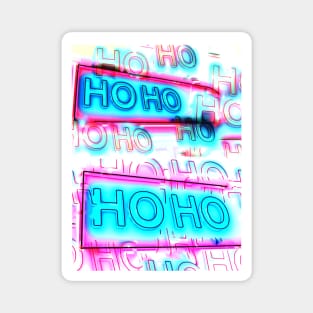 Ho Ho Ho Christmas Pink-Blue Hoho Neon Lights Magnet