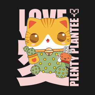 Valentine's Day Bunny Cactus Cat T-Shirt