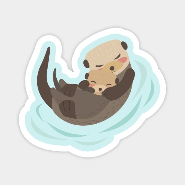 Mother Love - Otters Magnet by TossedSweetTees