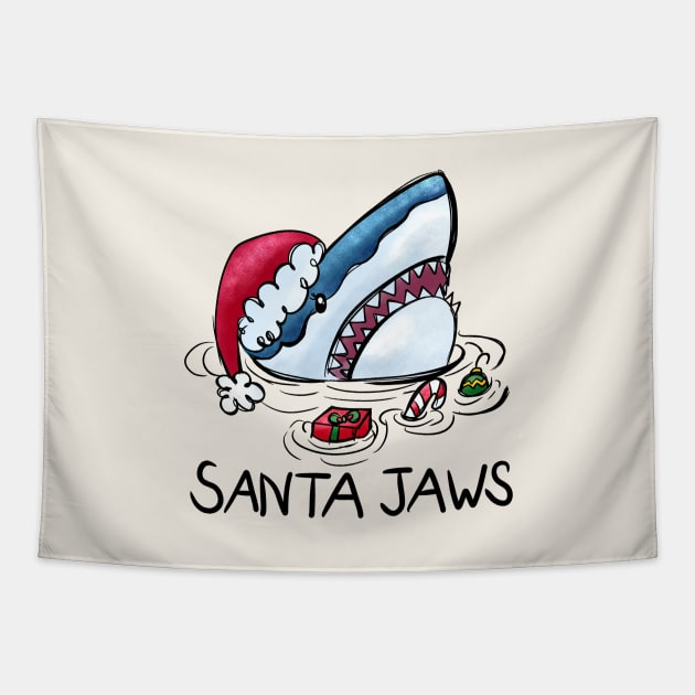 Santa Jaws Tapestry by Nessanya