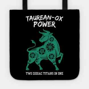 Funny Taurus Zodiac Sign - Taurean-Ox Power, Two Zodiac Titans in One - White Tote