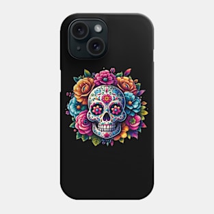 Sugar Skull Art - Flower Skull Fiesta Phone Case