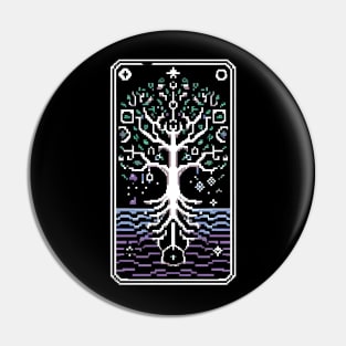 pixelated yggdrasil Pin