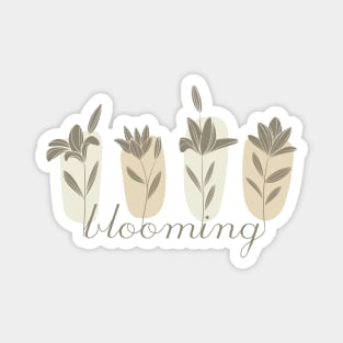 Blooming hand drawn flowers, inspirational meanings Magnet
